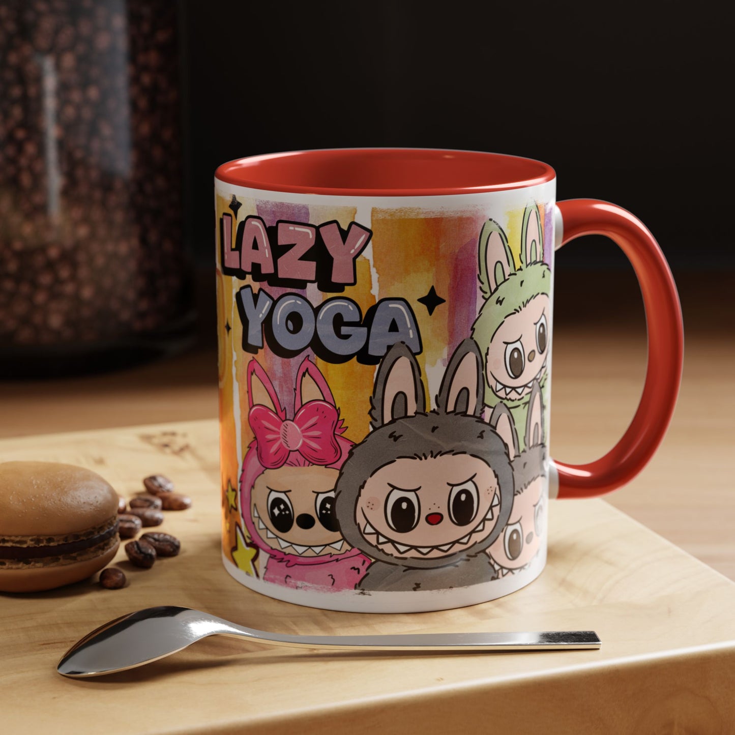 Mug Lazy Yoga Character Coffee Mug - Fun & Whimsical Art for Every Caffeine Lover