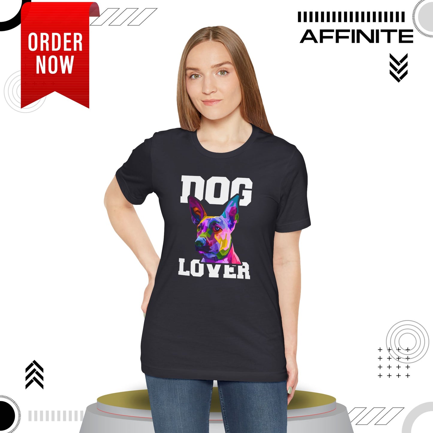 T-Shirt T Shirt Drawing - Dog Lover Graphic Tee (Unisex Cotton)