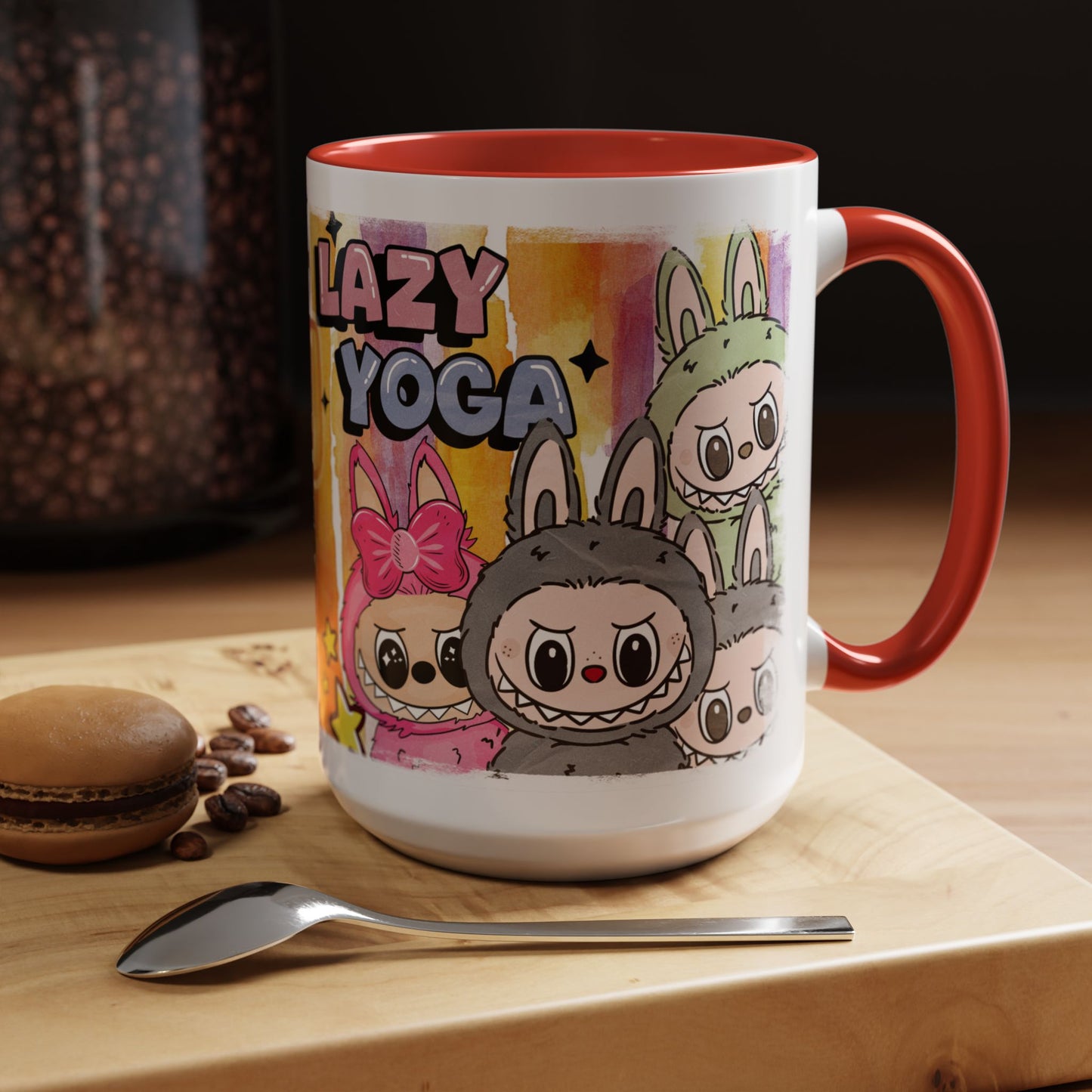 Mug Lazy Yoga Character Coffee Mug - Fun & Whimsical Art for Every Caffeine Lover