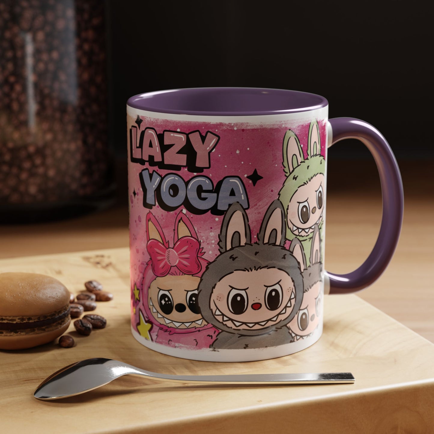 Mug Lazy Yoga Labubu Accent Coffee Mug - Fun & Playful Design for Relaxation