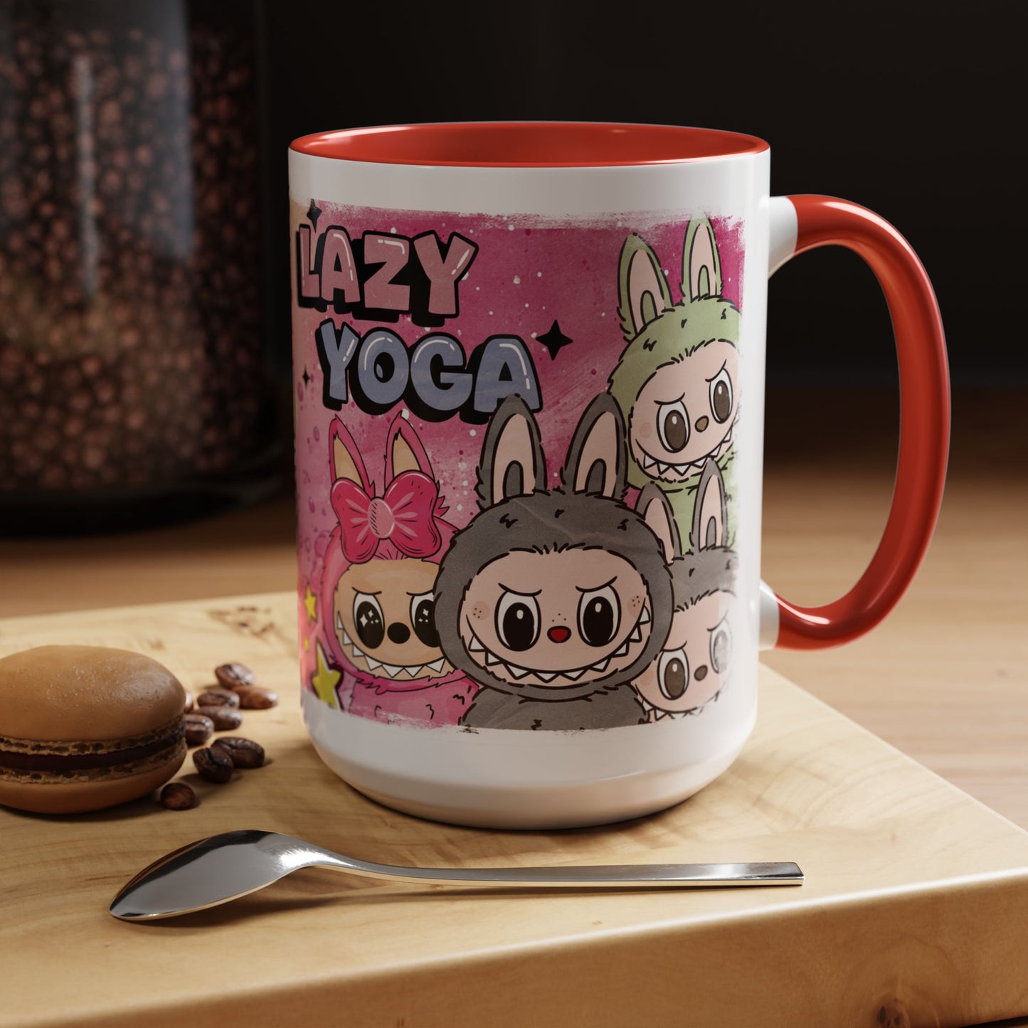 Mug Lazy Yoga Labubu Accent Coffee Mug - Fun & Playful Design for Relaxation