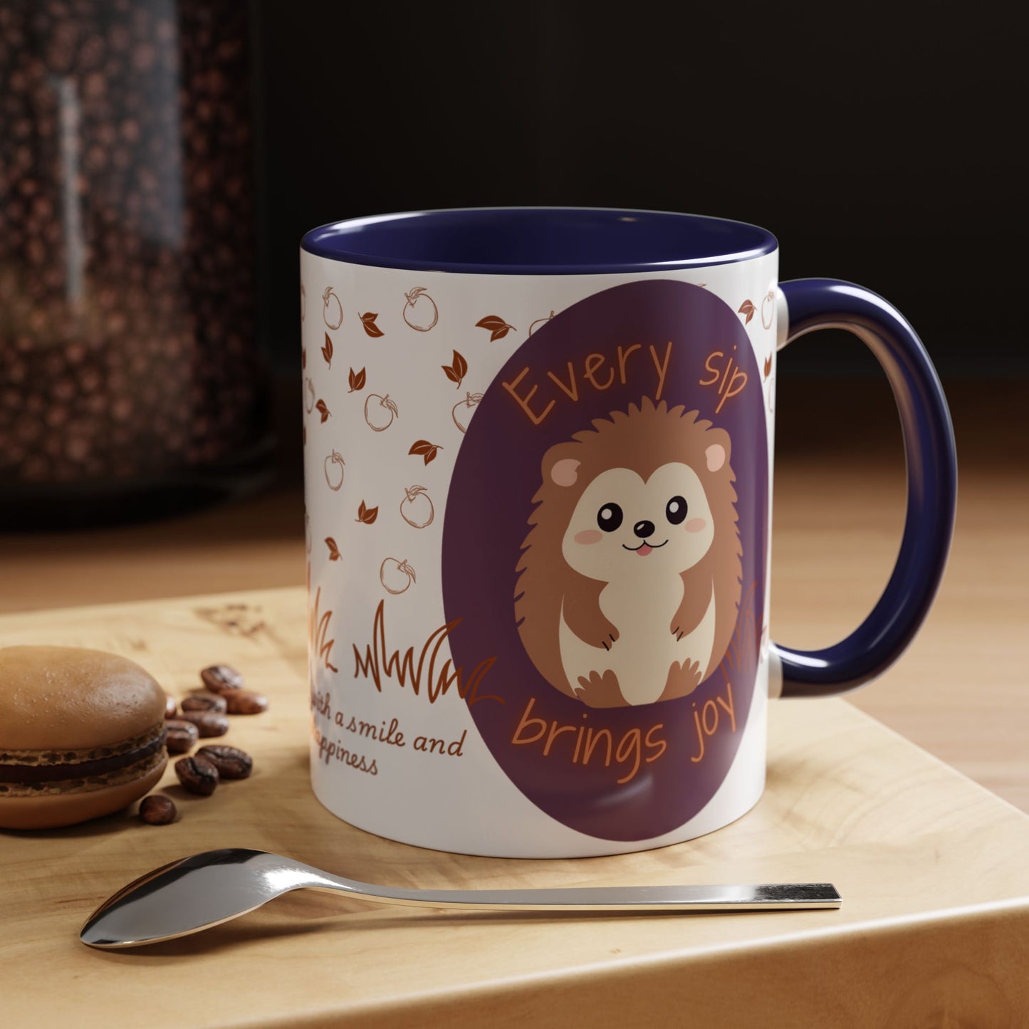 Mug Cute Hedgehog Accent Coffee Mug , Funny Gift for Animal Lovers, (11oz) (15oz)