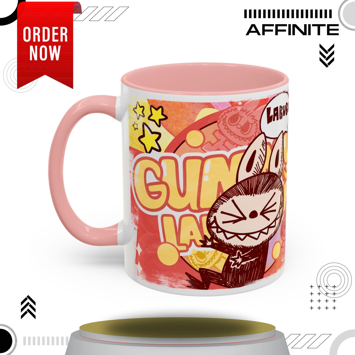 Mug Lazy Yoga Character Coffee Mug - Fun & Whimsical Art for Every Caffeine Lover 11oz Pink