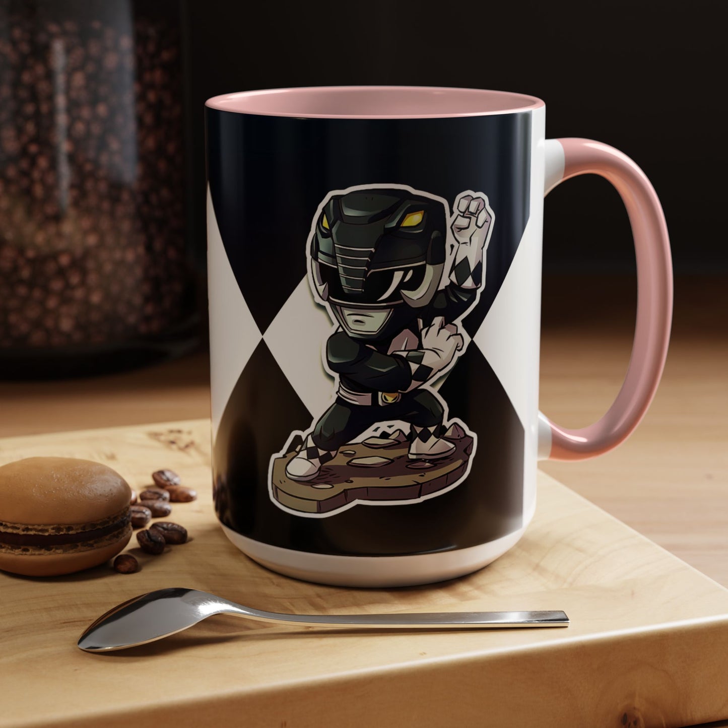 Mug Mighty Morphin Power Rangers Black Ranger Ceramic Mug - 11oz & 15oz Coffee Mug - Accent Mug for Pop Culture Fans