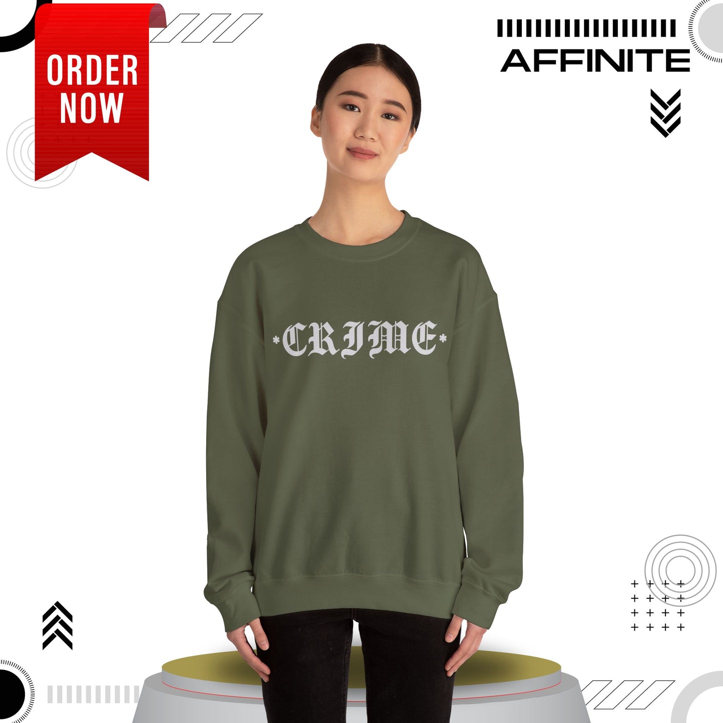 Sweatshirt CRIME Graphic Sweatshirt - Unisex Heavy Blend Crewneck (Cotton/Polyester)