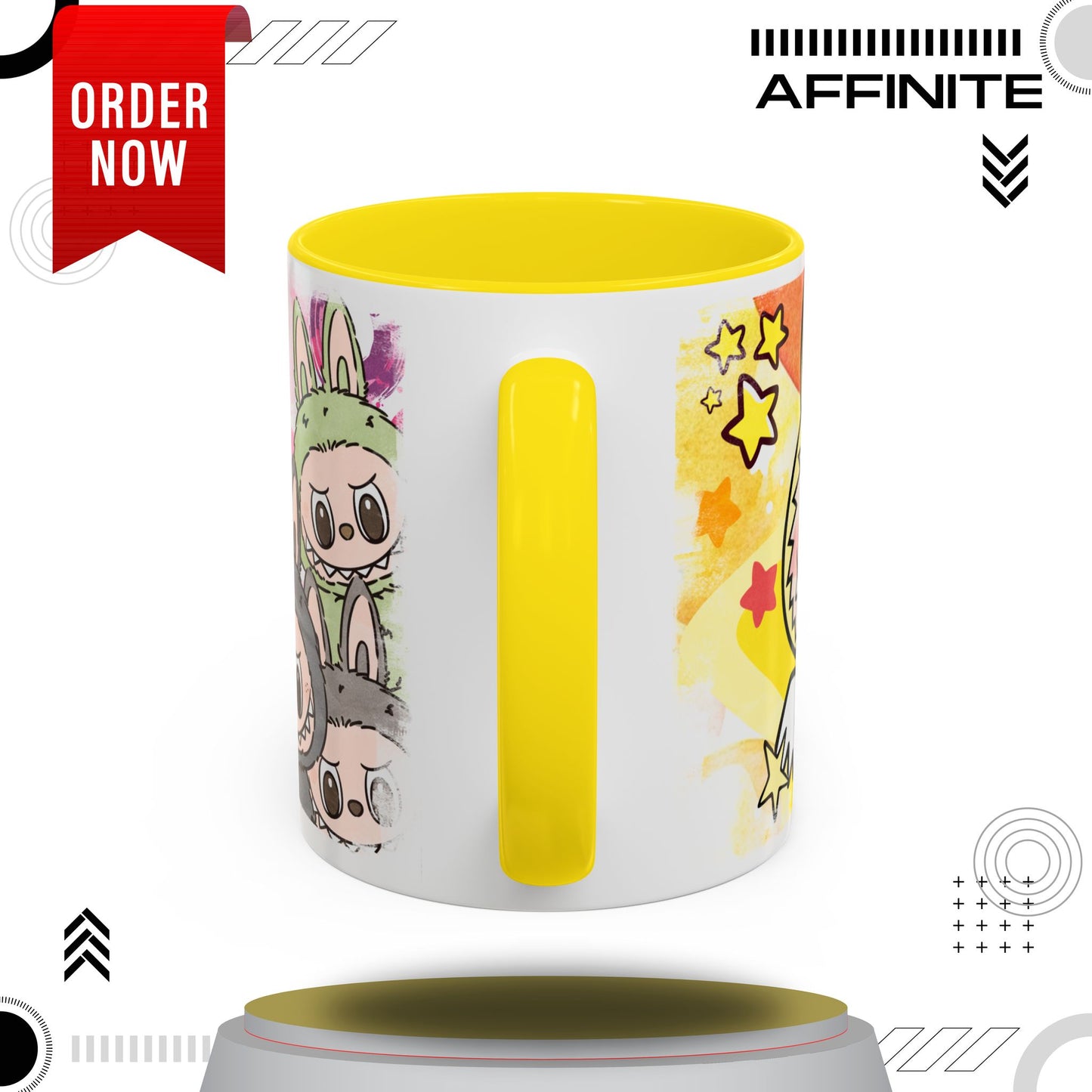 Mug Playful Lazy Yoga Labubu Coffee Mug - Fun Design for Relaxation Lovers