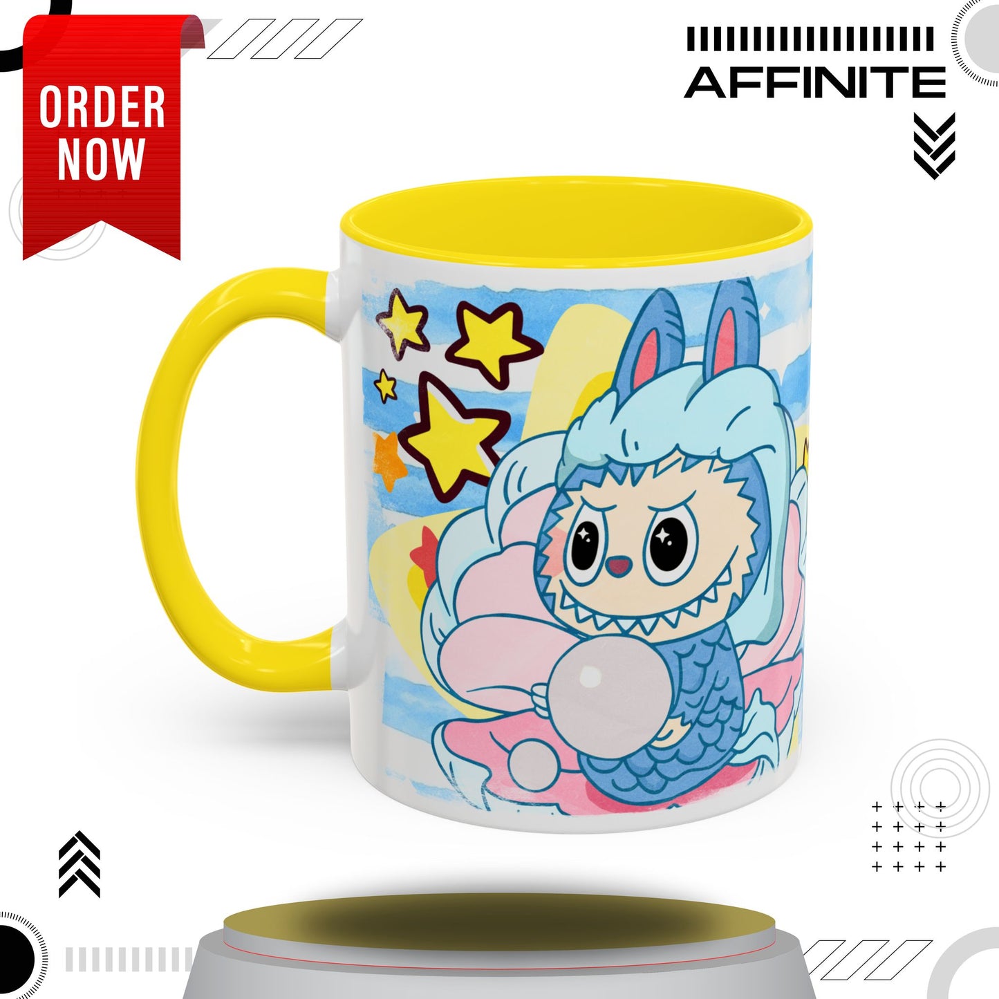 Mug Lazy Yoga Accent Coffee Mug - Cute Animal Design 11oz & 15oz 11oz Yellow