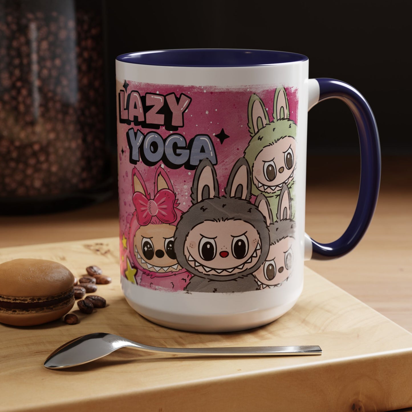 Mug Lazy Yoga Labubu Accent Coffee Mug - Fun & Playful Design for Relaxation