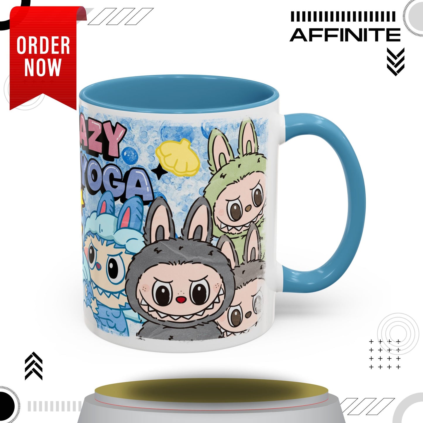Mug Lazy Yoga Accent Coffee Mug - Cute Animal Design 11oz & 15oz