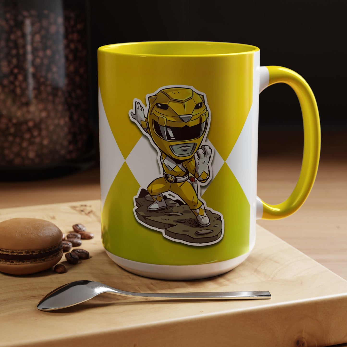 Mug Mighty Morphin Power Rangers Yellow Ranger Ceramic Mug - 11oz & 15oz Coffee Mug - Accent Mug for Pop Culture Fans