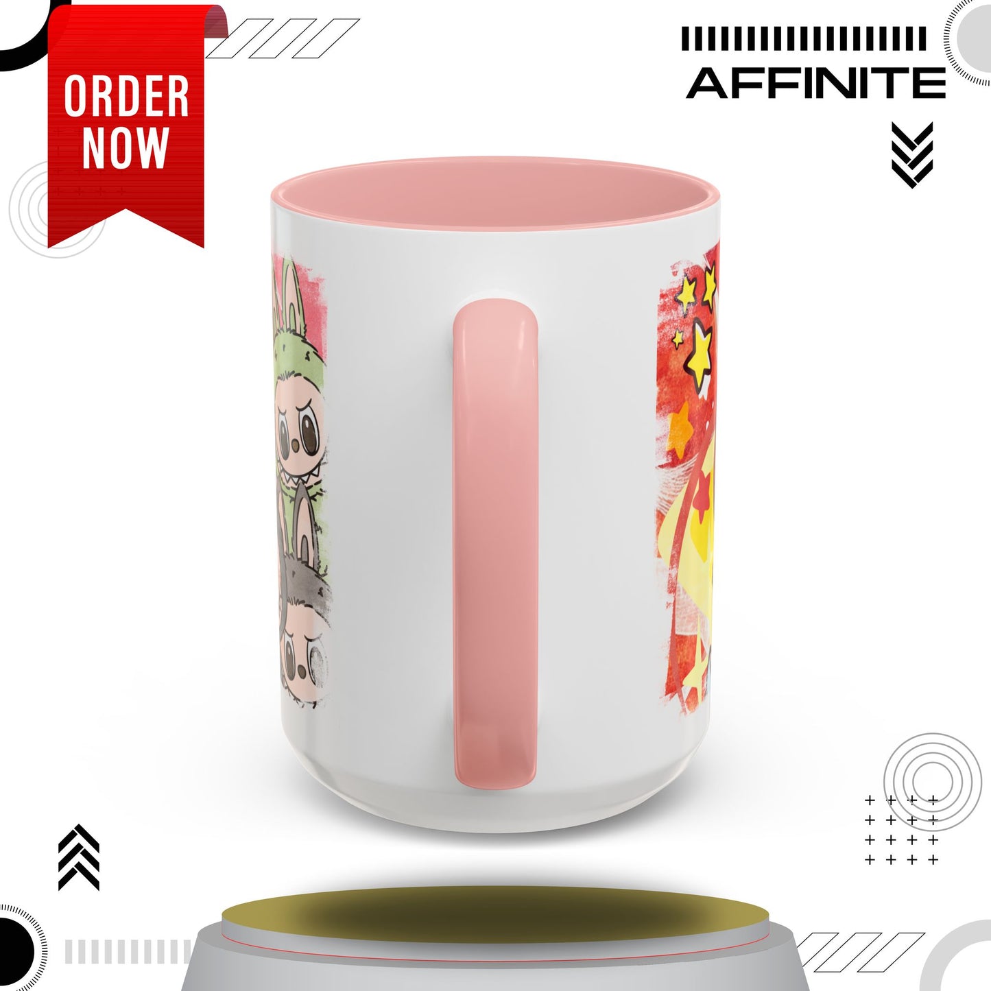 Mug Lazy Yoga Labubu Cartoon Accent Coffee Mug - Fun and Playful Design for Coffee Lovers