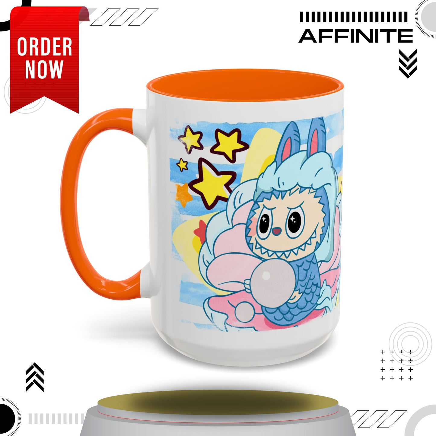 Mug Lazy Yoga Accent Coffee Mug - Cute Animal Design 11oz & 15oz 15oz Orange