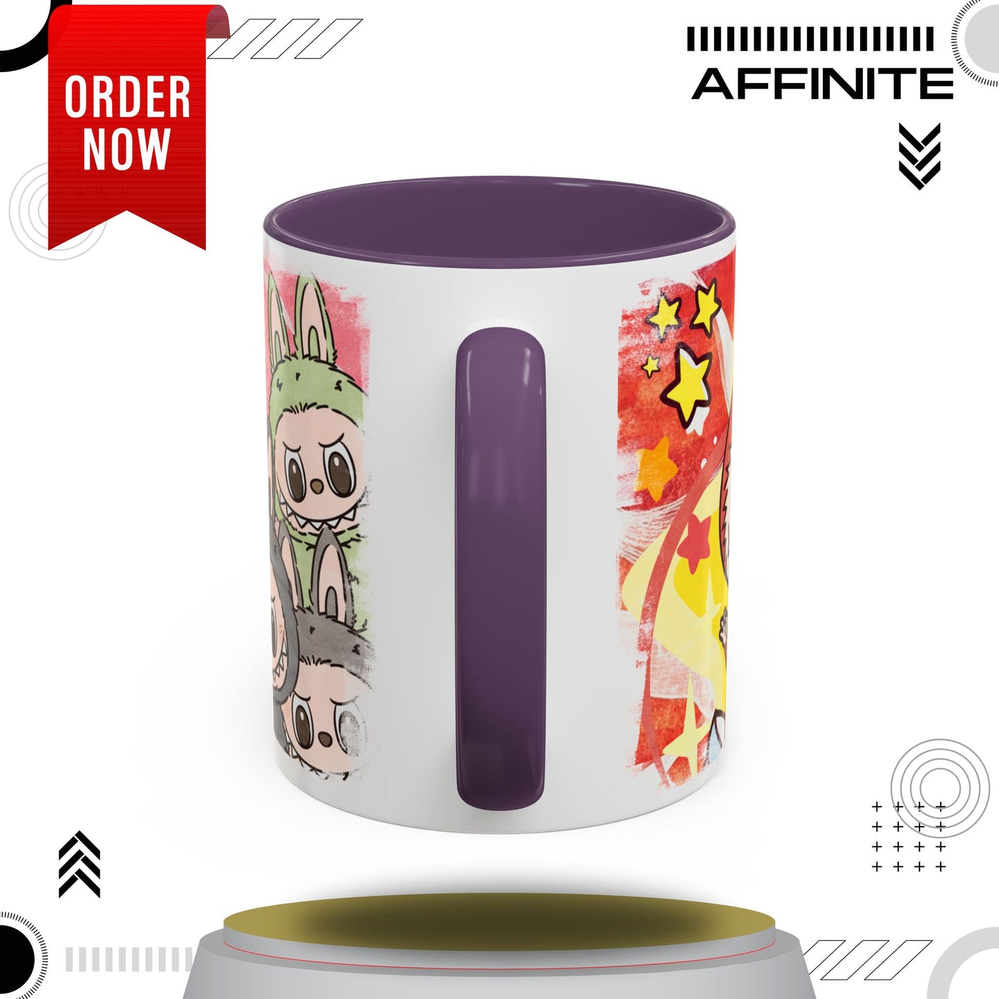 Mug Lazy Yoga Labubu Cartoon Accent Coffee Mug - Fun and Playful Design for Coffee Lovers