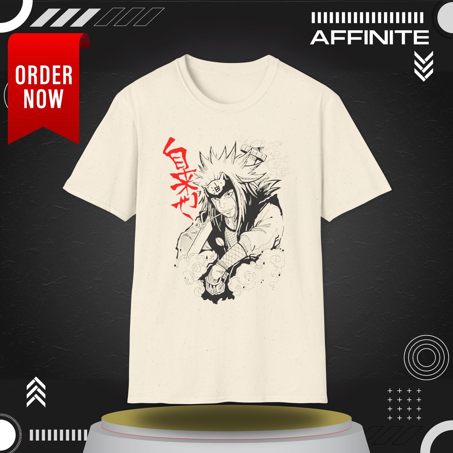 T-Shirt Anime-Jiraiya Inspired Unisex Softstyle T-Shirt with Bold Graphics Natural