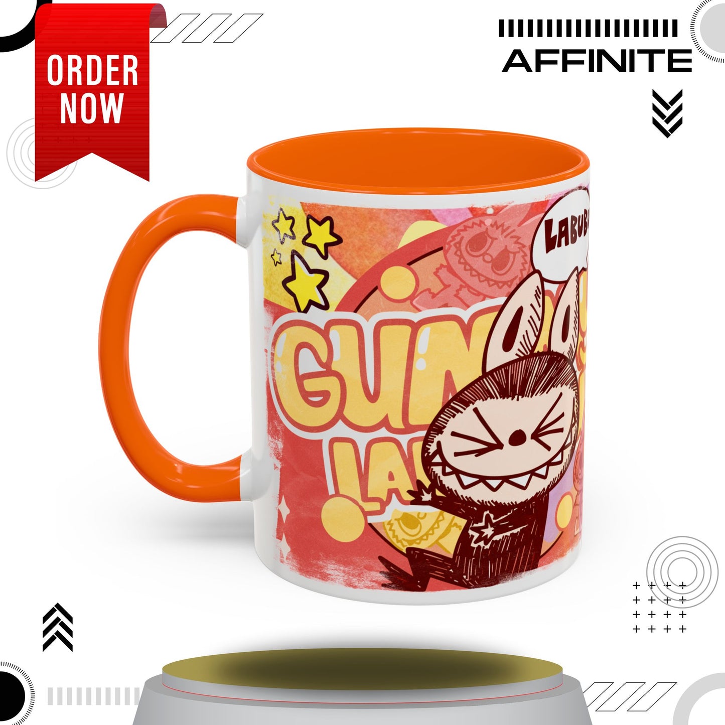 Mug Lazy Yoga Character Coffee Mug - Fun & Whimsical Art for Every Caffeine Lover 11oz Orange