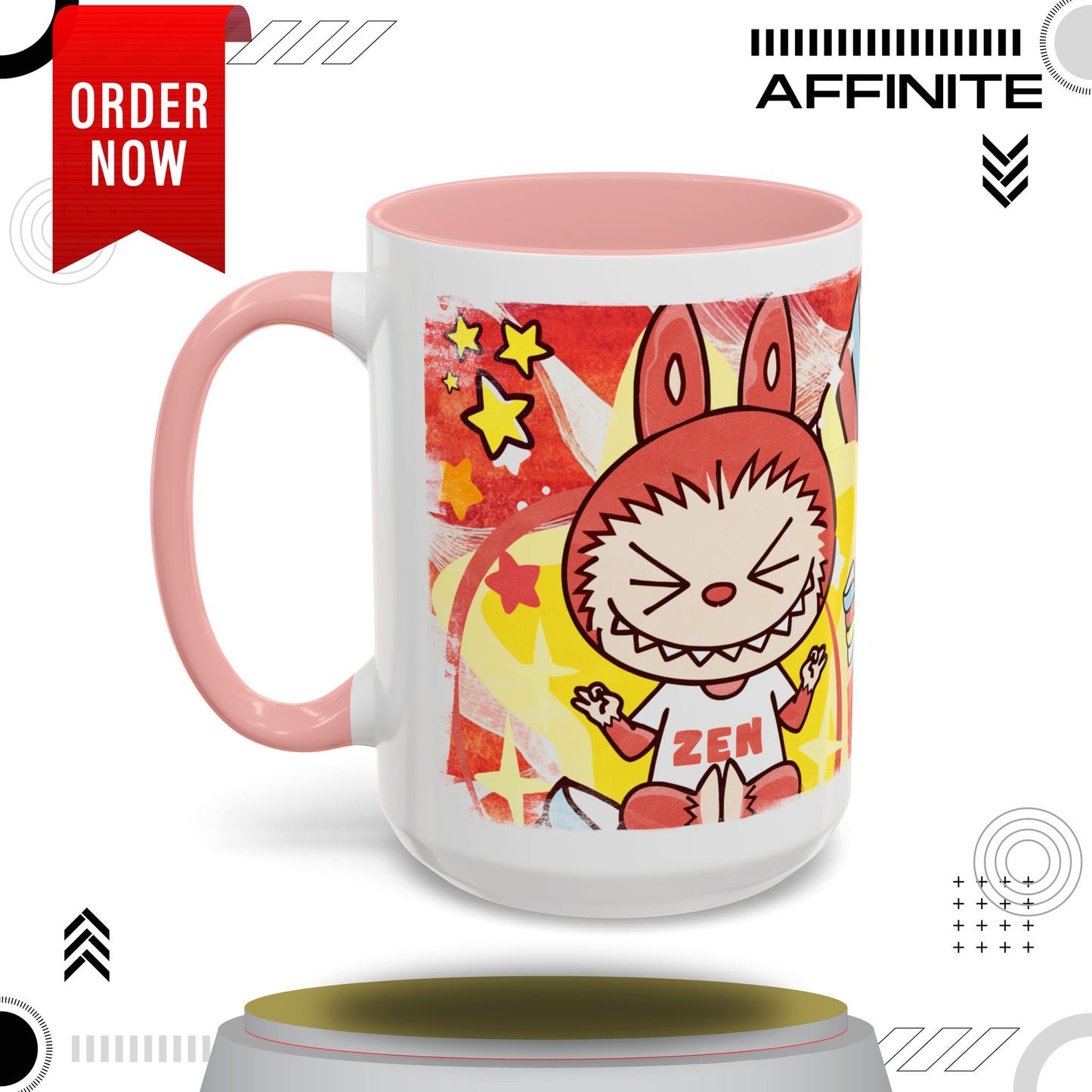 Mug Lazy Yoga Labubu Cartoon Accent Coffee Mug - Fun and Playful Design for Coffee Lovers