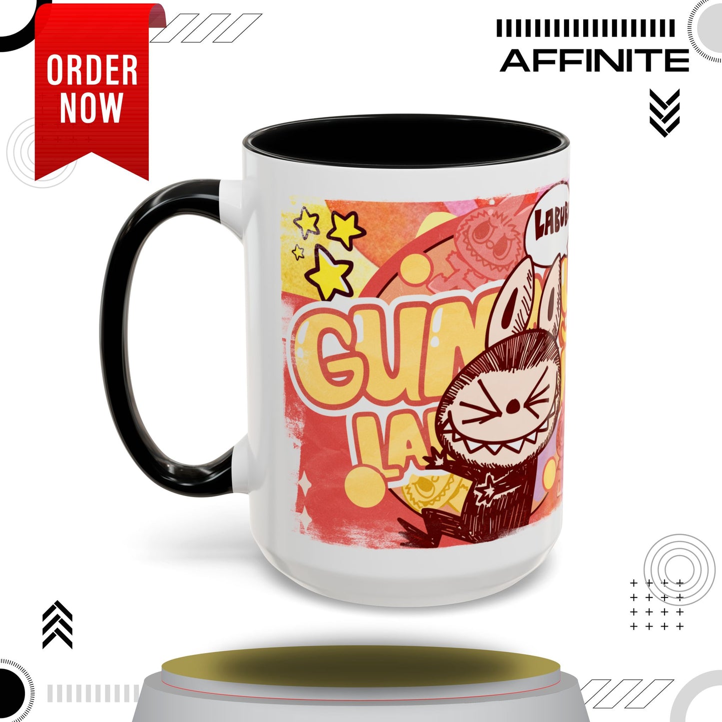 Mug Lazy Yoga Character Coffee Mug - Fun & Whimsical Art for Every Caffeine Lover 15oz Black