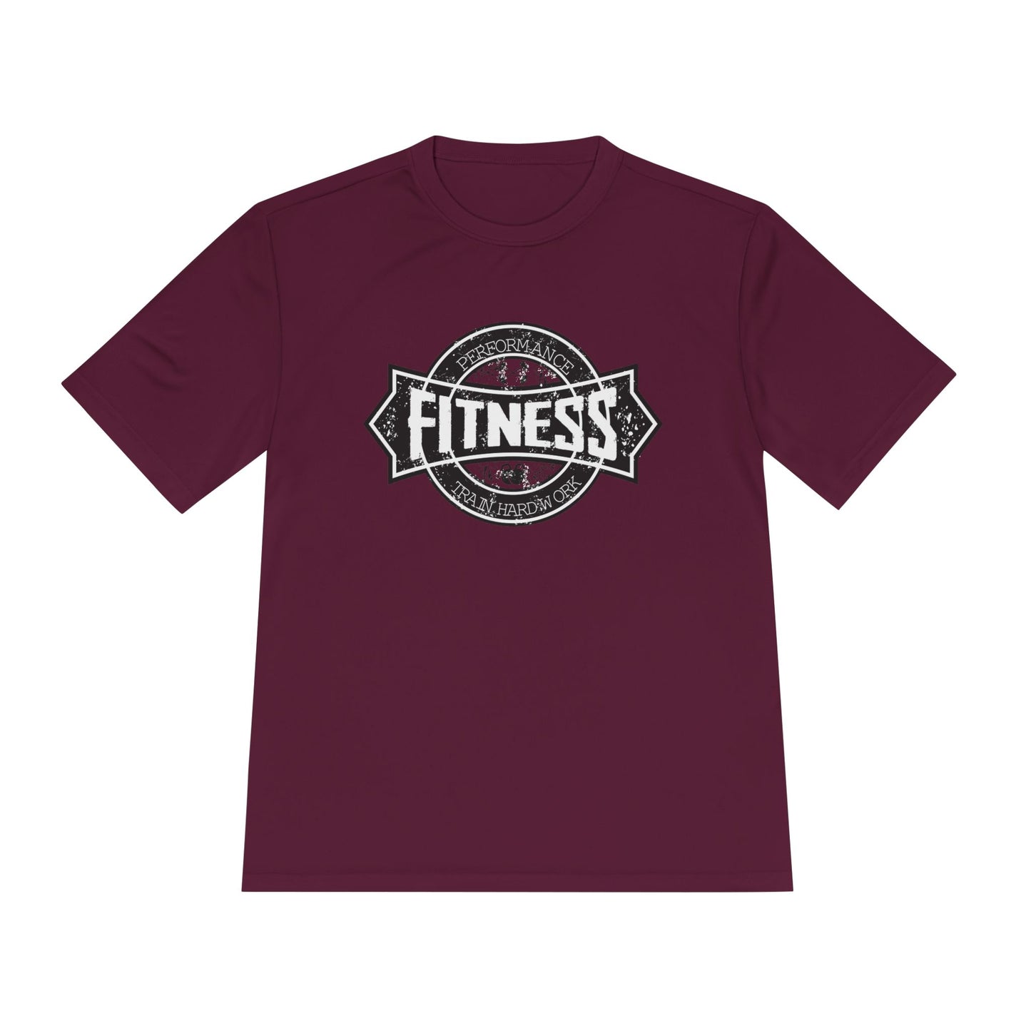 T-Shirt Moisture Wicking Fitness Shirt - Unisex Workout Tee for Gym, Running, Yoga Maroon