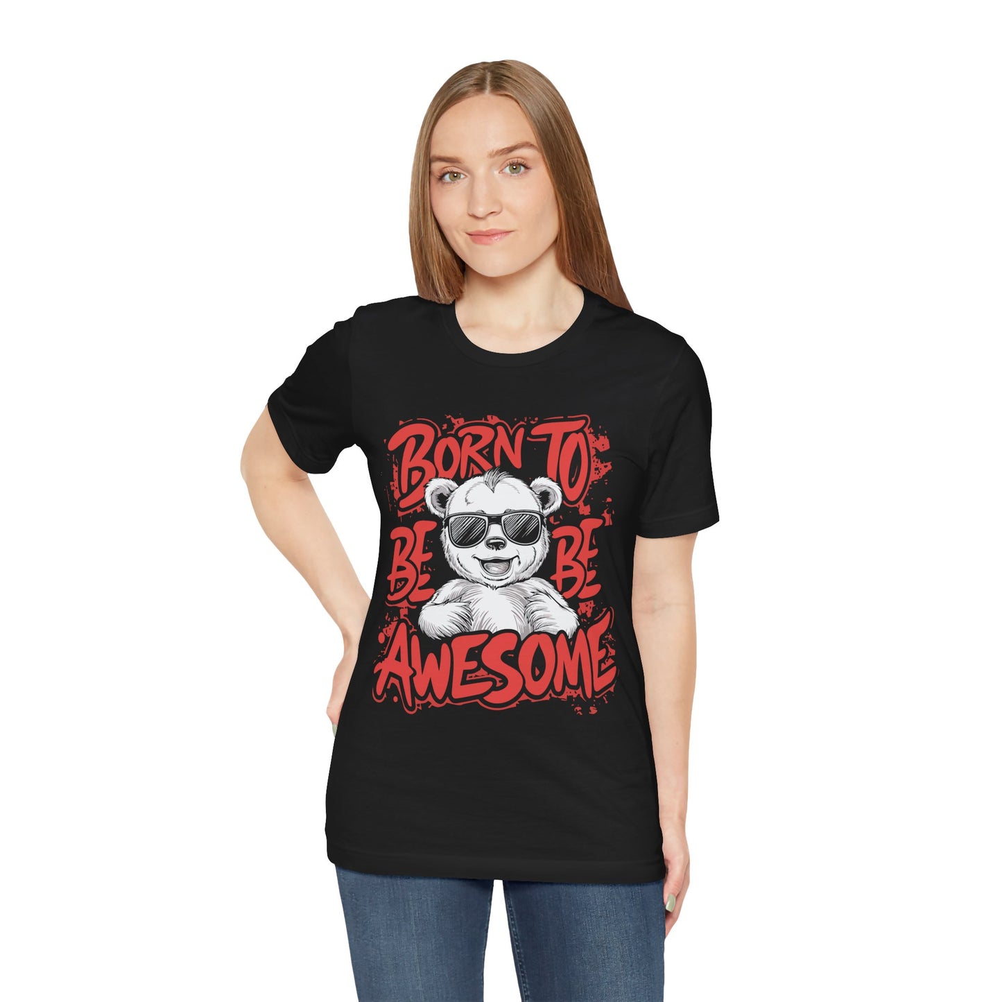 T-Shirt Fun Graphic Tees - Born to Be Awesome Unisex Shirt | For Teen & Adults | Affinite