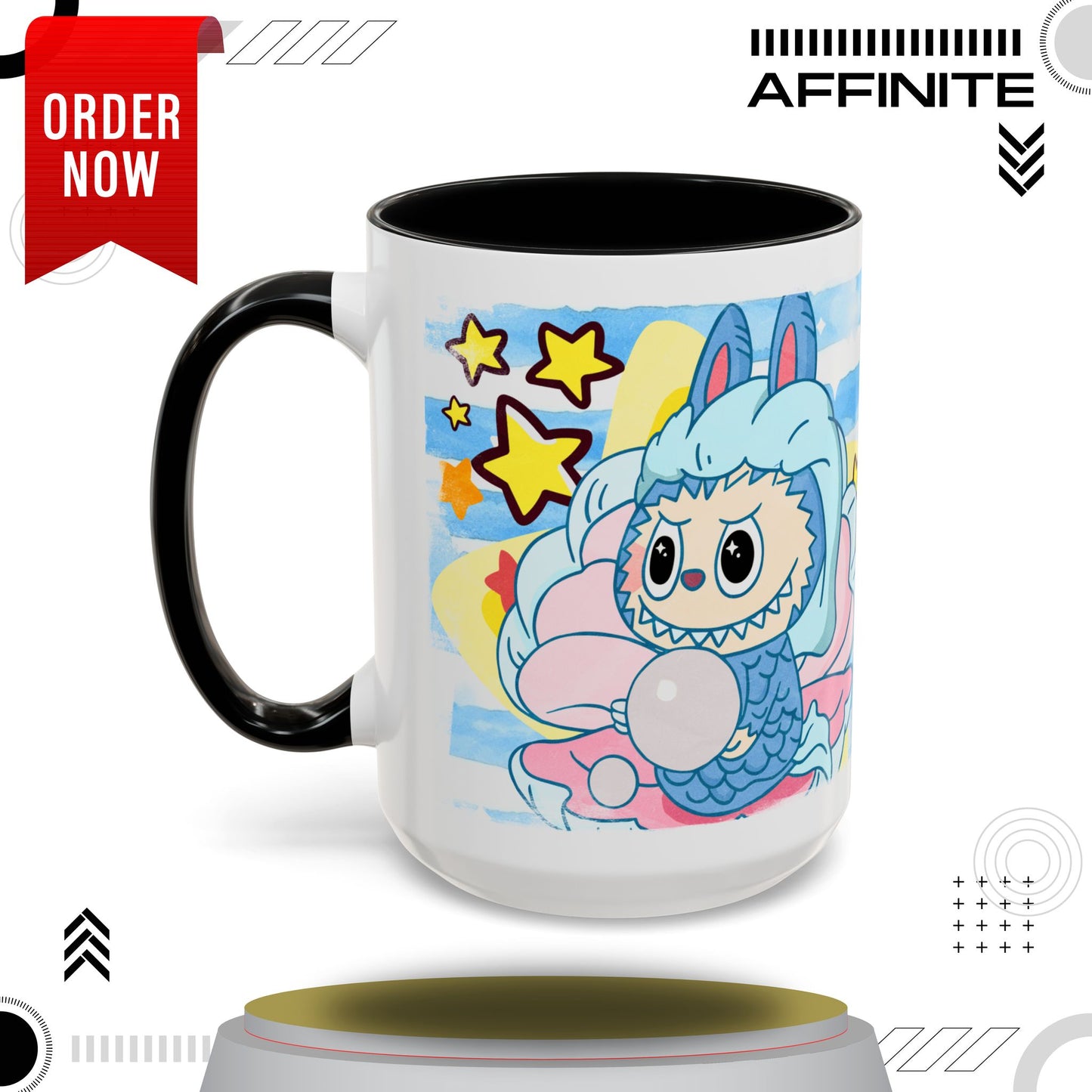 Mug Lazy Yoga Accent Coffee Mug - Cute Animal Design 11oz & 15oz 15oz Black