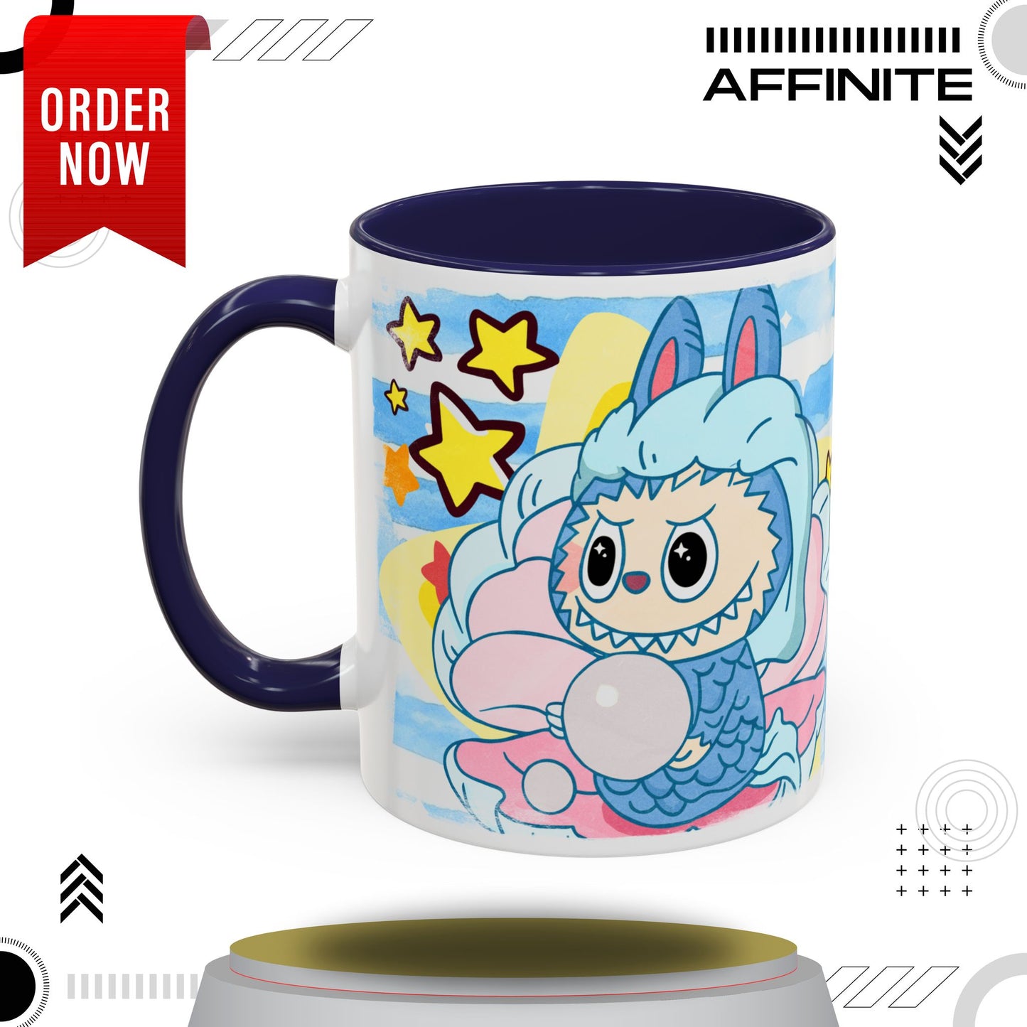 Mug Lazy Yoga Accent Coffee Mug - Cute Animal Design 11oz & 15oz 11oz Navy