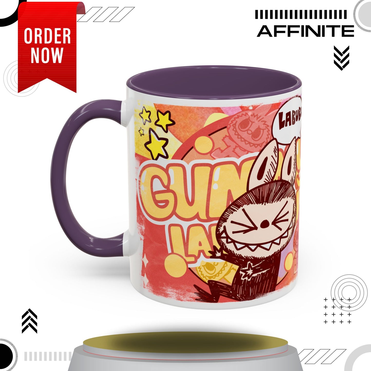 Mug Lazy Yoga Character Coffee Mug - Fun & Whimsical Art for Every Caffeine Lover 11oz Purple