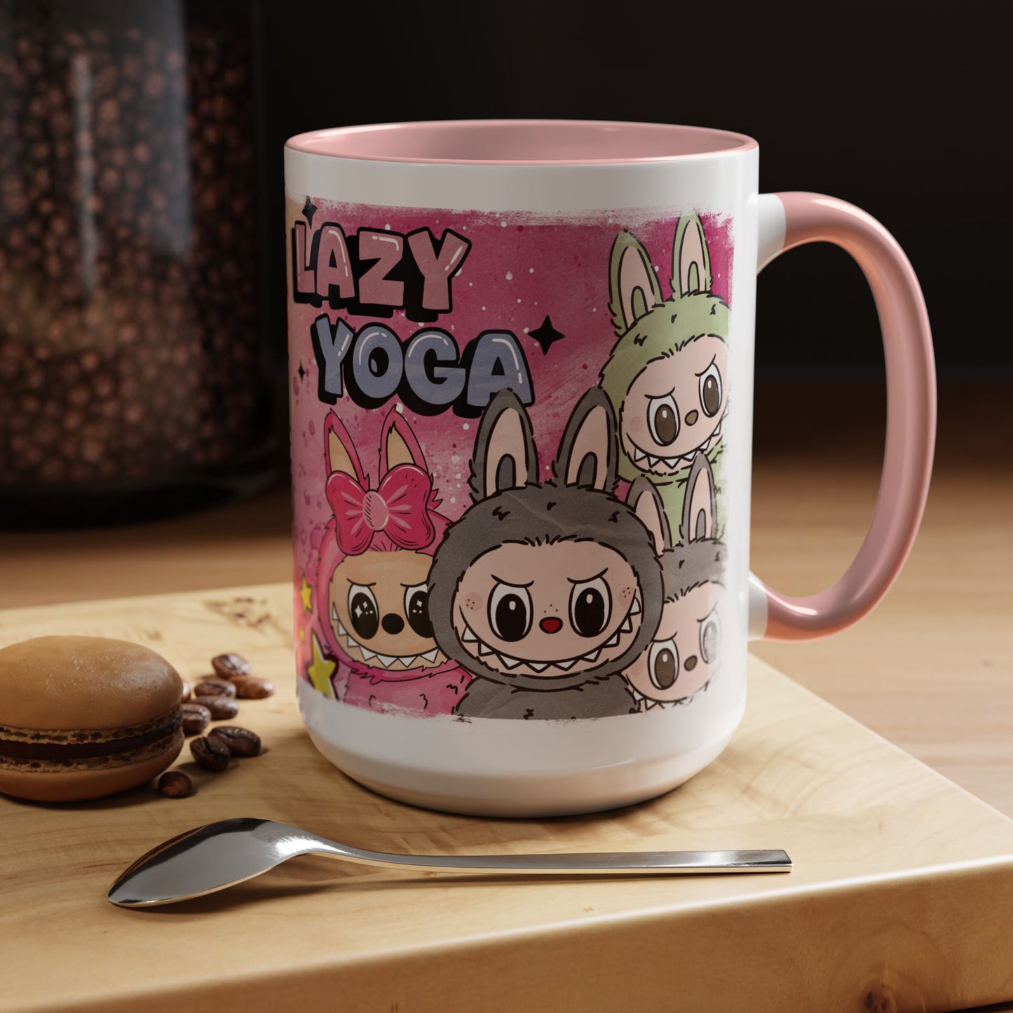 Mug Lazy Yoga Labubu Accent Coffee Mug - Fun & Playful Design for Relaxation