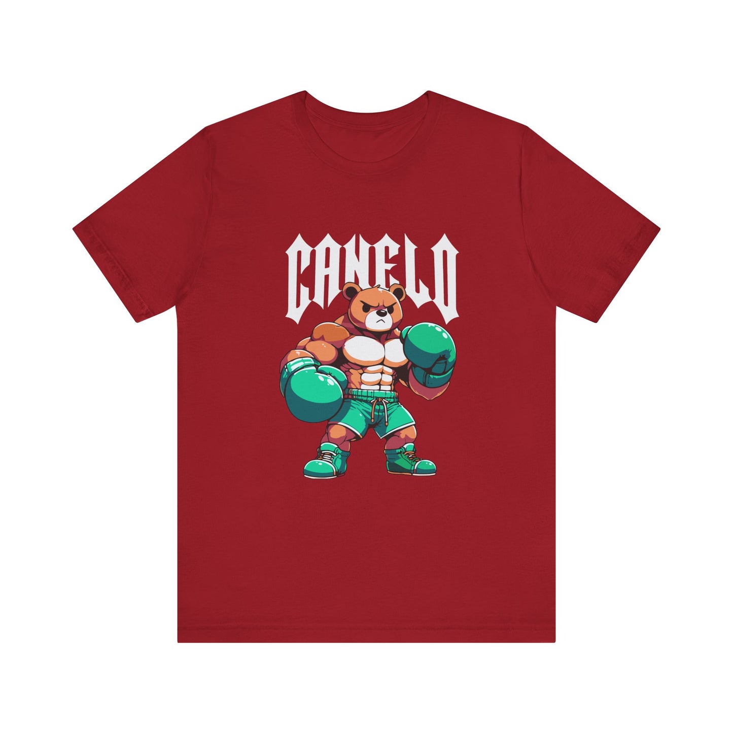 T-Shirt Boxing Bear T-Shirt - Unisex Jersey Short Sleeve Tee Inspired by Canelo Canvas Red