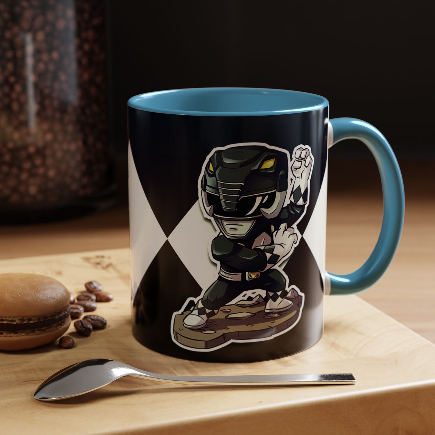 Mug Mighty Morphin Power Rangers Black Ranger Ceramic Mug - 11oz & 15oz Coffee Mug - Accent Mug for Pop Culture Fans
