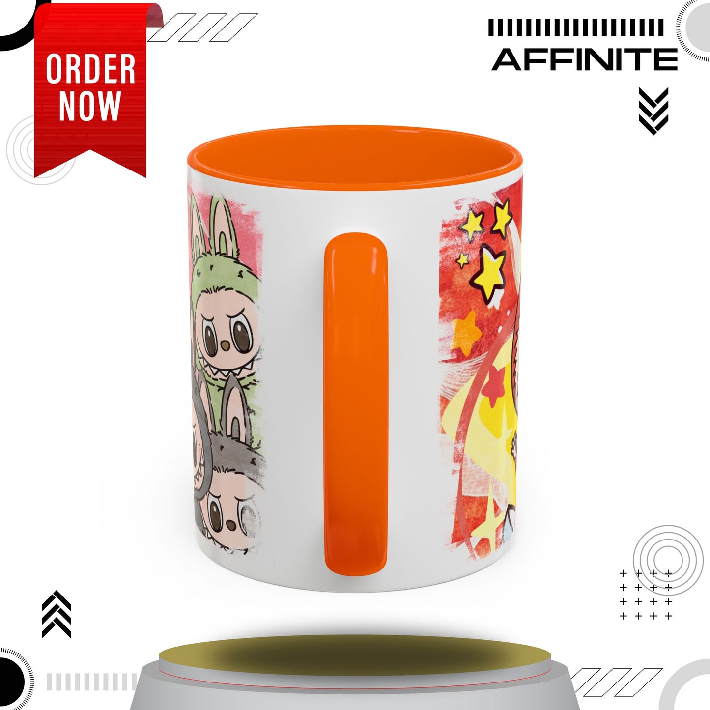 Mug Lazy Yoga Labubu Cartoon Accent Coffee Mug - Fun and Playful Design for Coffee Lovers