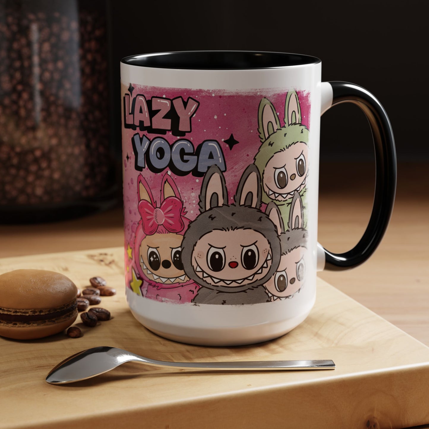 Mug Lazy Yoga Labubu Accent Coffee Mug - Fun & Playful Design for Relaxation
