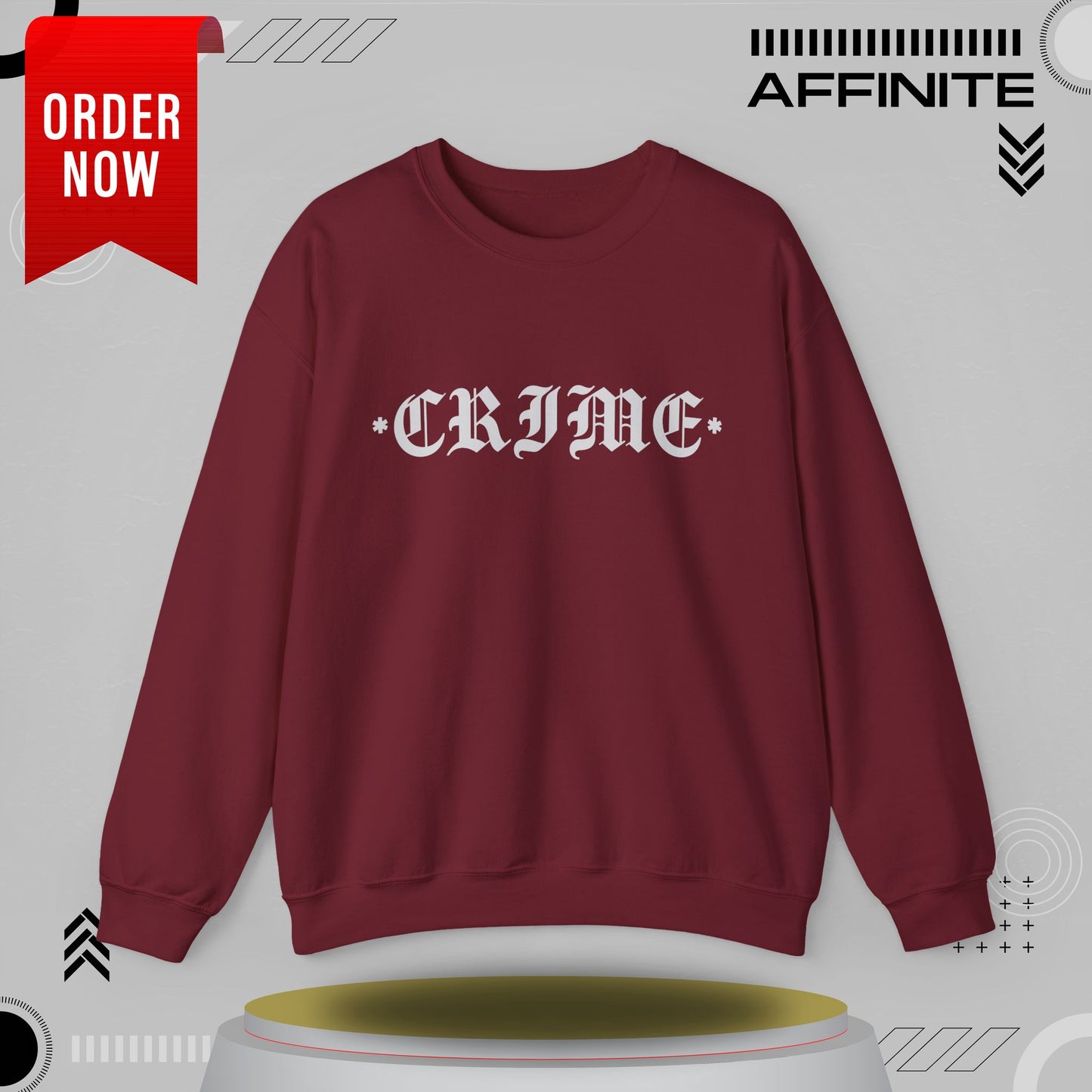 Sweatshirt CRIME Graphic Sweatshirt - Unisex Heavy Blend Crewneck (Cotton/Polyester) Garnet