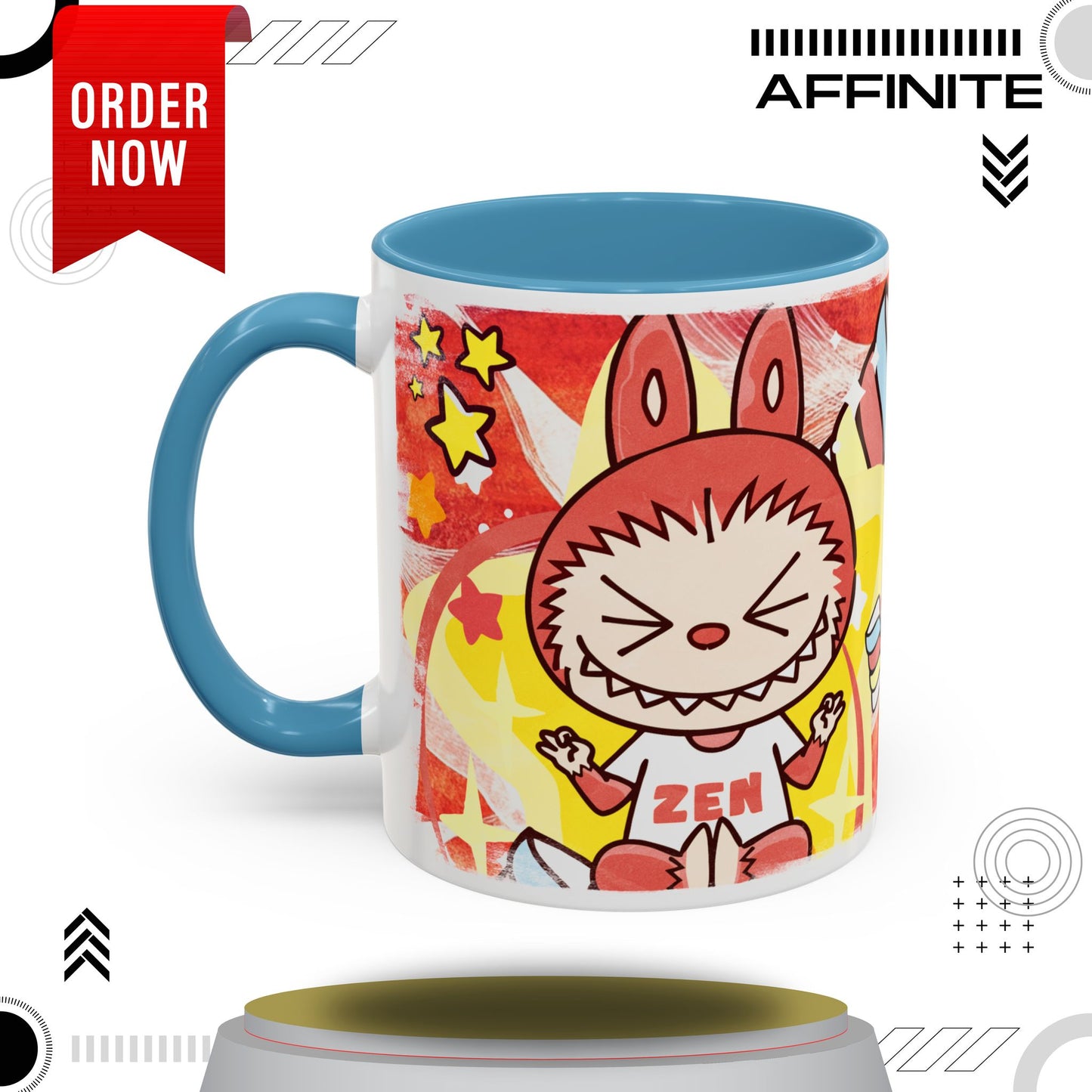 Mug Lazy Yoga Labubu Cartoon Accent Coffee Mug - Fun and Playful Design for Coffee Lovers