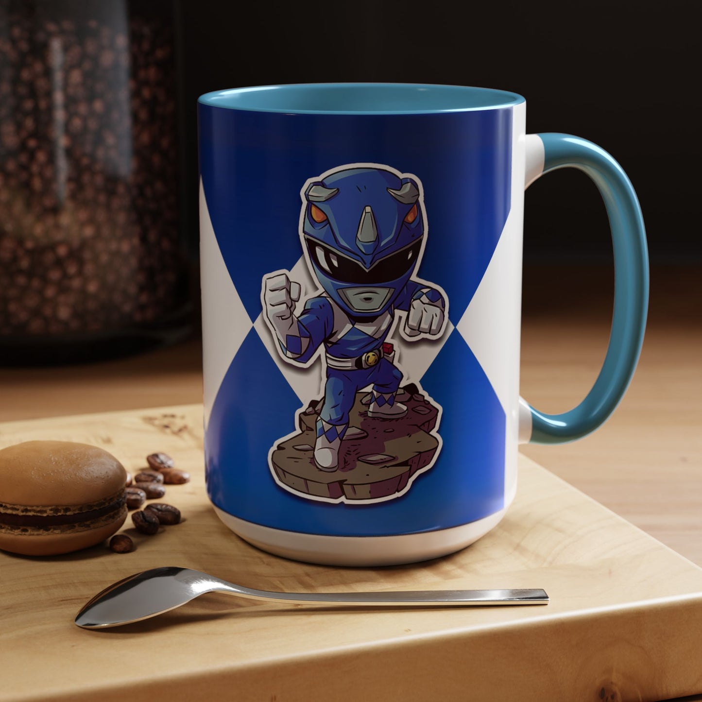Mug Mighty Morphin Power Rangers Blue Ranger Ceramic Mug - 11oz & 15oz Coffee Mug - Accent Mug for Pop Culture Fans