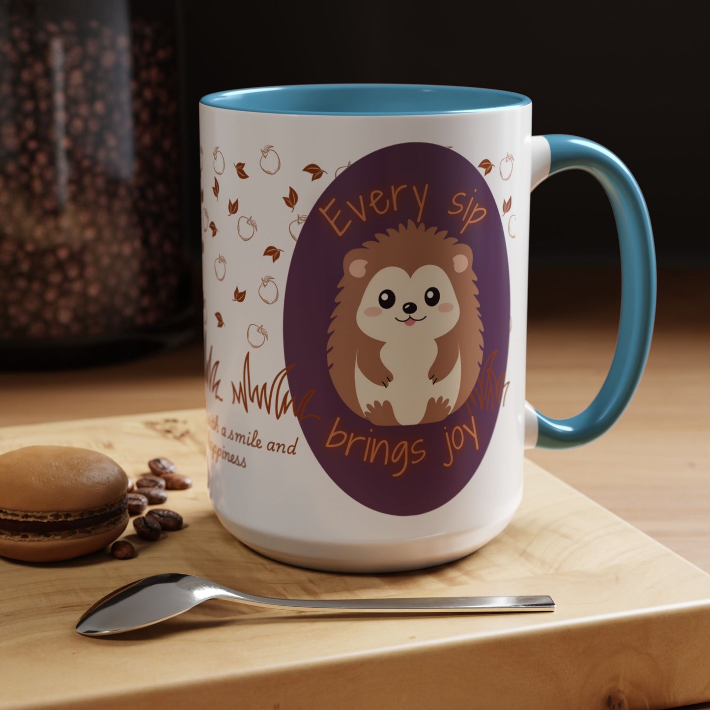 Mug Cute Hedgehog Accent Coffee Mug , Funny Gift for Animal Lovers, (11oz) (15oz)