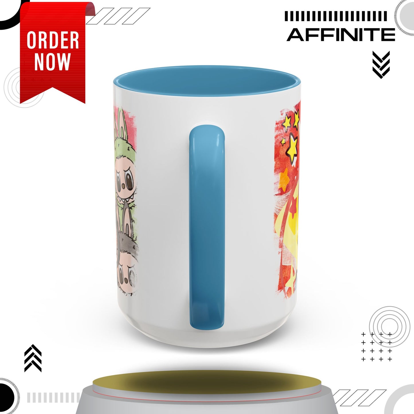Mug Lazy Yoga Labubu Cartoon Accent Coffee Mug - Fun and Playful Design for Coffee Lovers