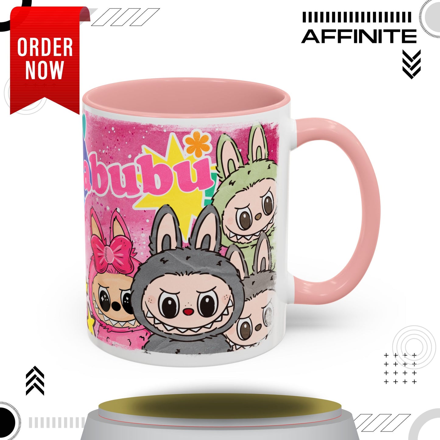 Mug Labubu Themed Accent Coffee Mug - Colorful & Whimsical Design for Kids and Collectors
