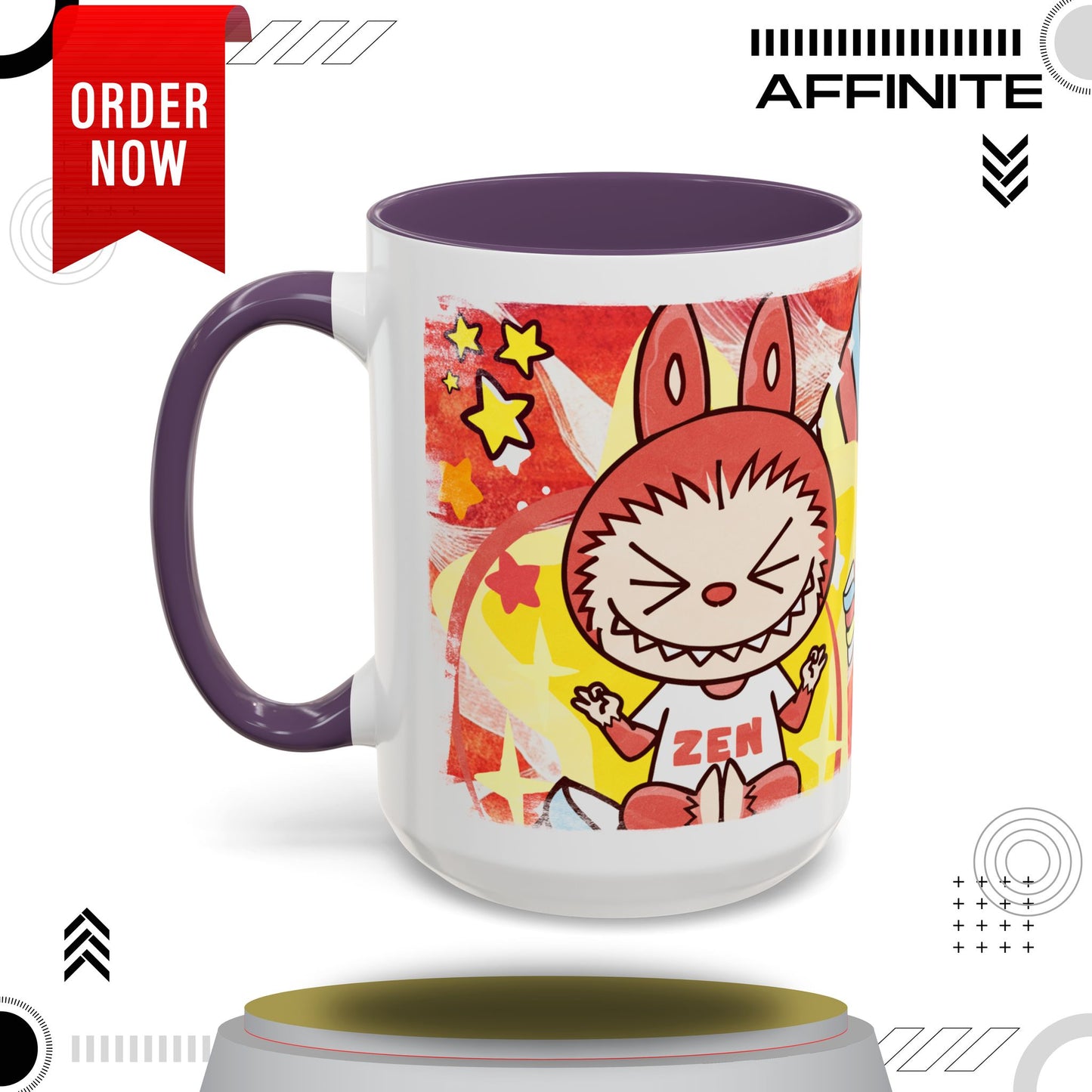 Mug Lazy Yoga Labubu Cartoon Accent Coffee Mug - Fun and Playful Design for Coffee Lovers