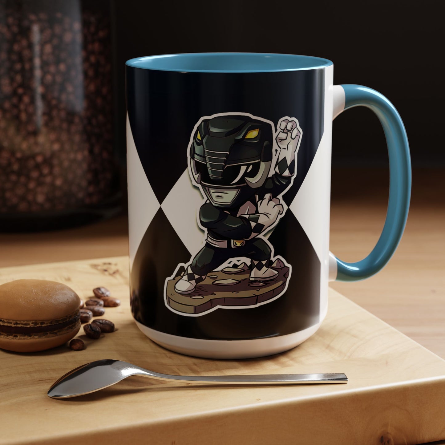 Mug Mighty Morphin Power Rangers Black Ranger Ceramic Mug - 11oz & 15oz Coffee Mug - Accent Mug for Pop Culture Fans