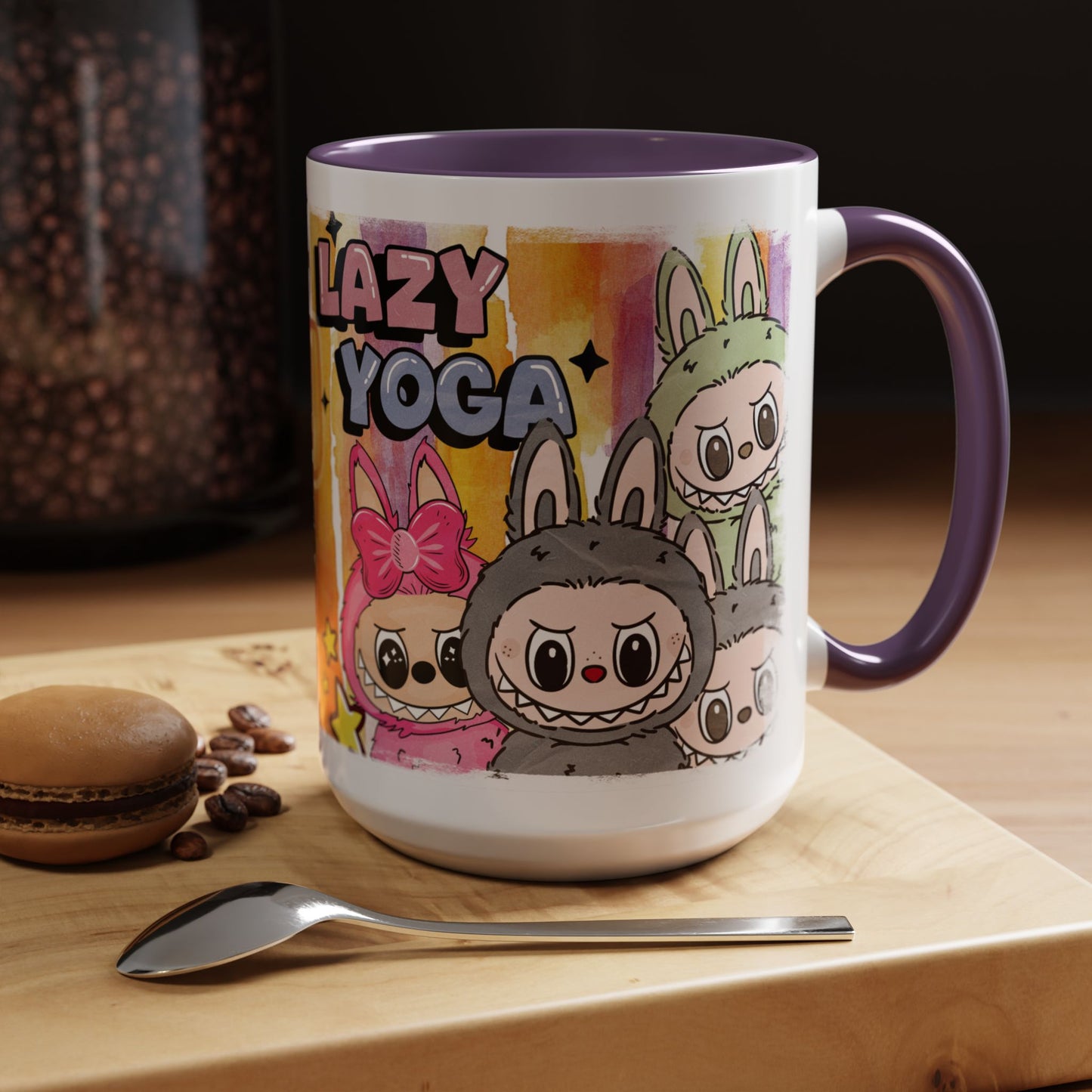 Mug Lazy Yoga Character Coffee Mug - Fun & Whimsical Art for Every Caffeine Lover