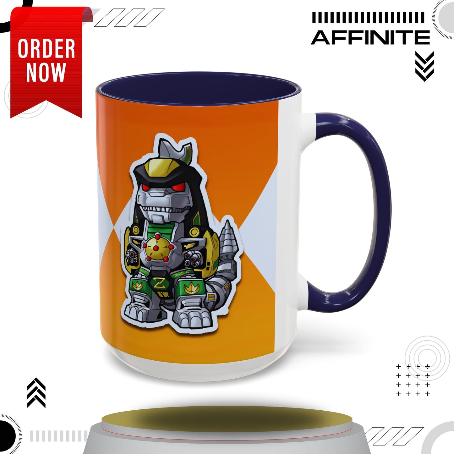 Mug Power Rangers Dragonzord Mug – 11oz & 15oz Ceramic Coffee Cup 15oz Navy