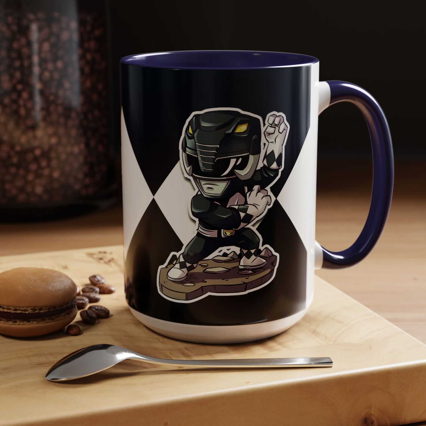 Mug Mighty Morphin Power Rangers Black Ranger Ceramic Mug - 11oz & 15oz Coffee Mug - Accent Mug for Pop Culture Fans
