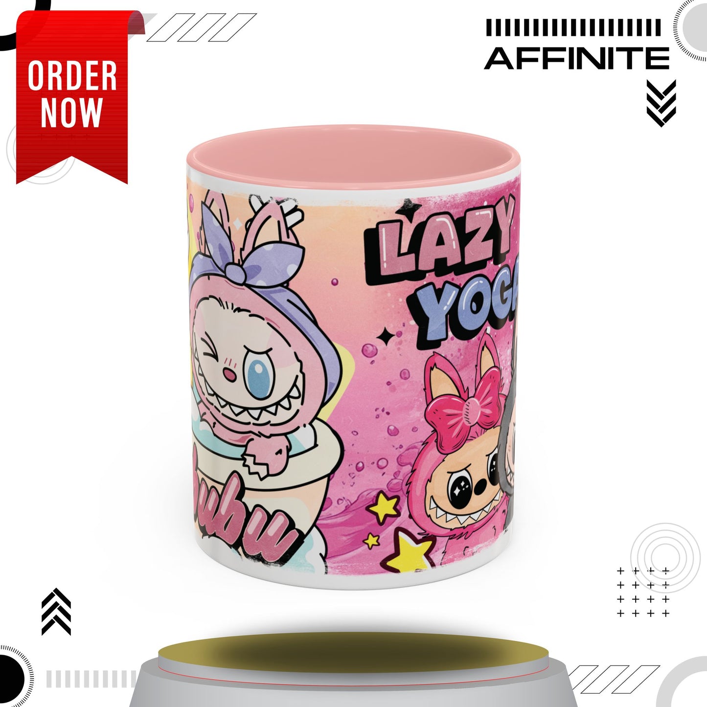 Mug Lazy Yoga Labubu Accent Coffee Mug - Fun & Playful Design for Relaxation