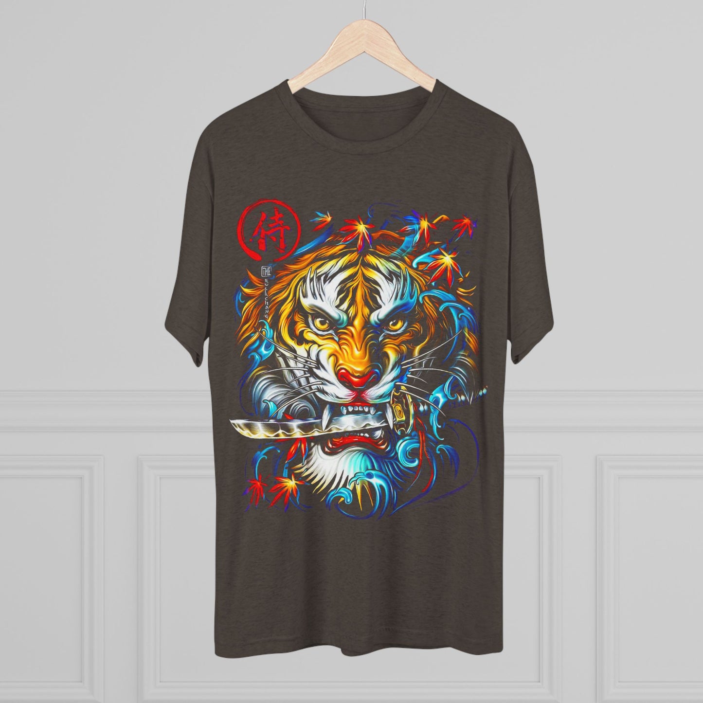 T-Shirt Cotton Graphic Tee - Fearless Tiger Tri-Blend Crew (Unisex)