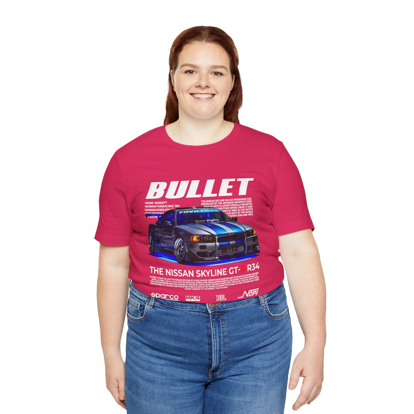 T-Shirt Nissan Skyline GT-R R34 Graphic Tee – Unisex Car Enthusiast T-Shirt – JDM Racing Gift for Him or Her