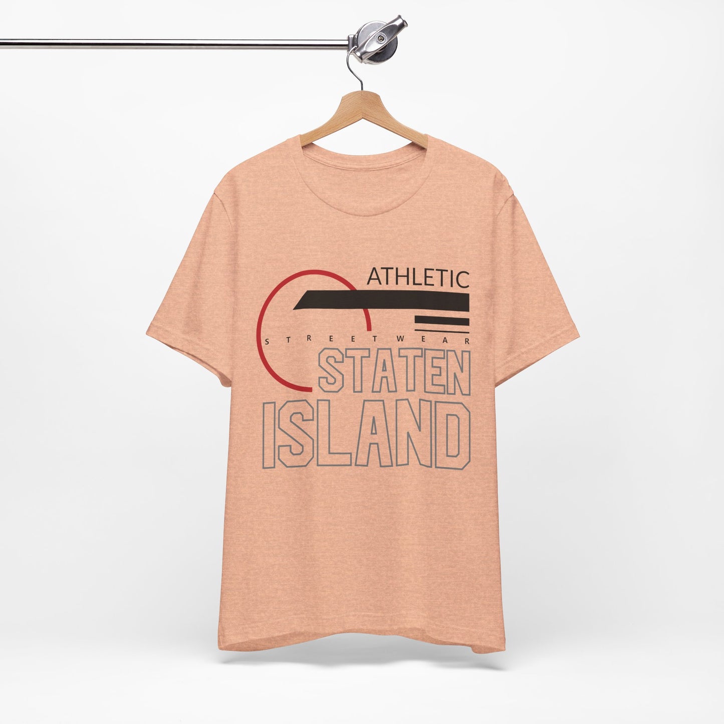 T-Shirt Unisex T Shirt - Athletic Staten Island Tee | Casual Comfort Fit | Affinite Heather Peach