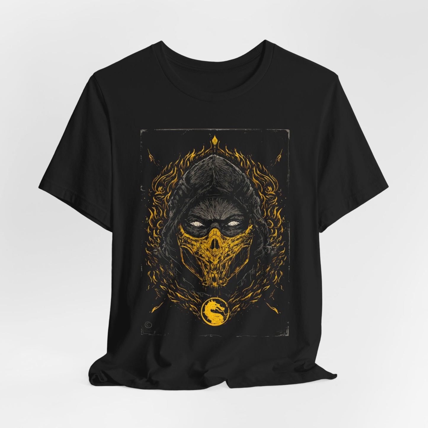 T-Shirt Scorpion Fire Ninja Graphic T-Shirt – Black & Yellow Gamer Tee