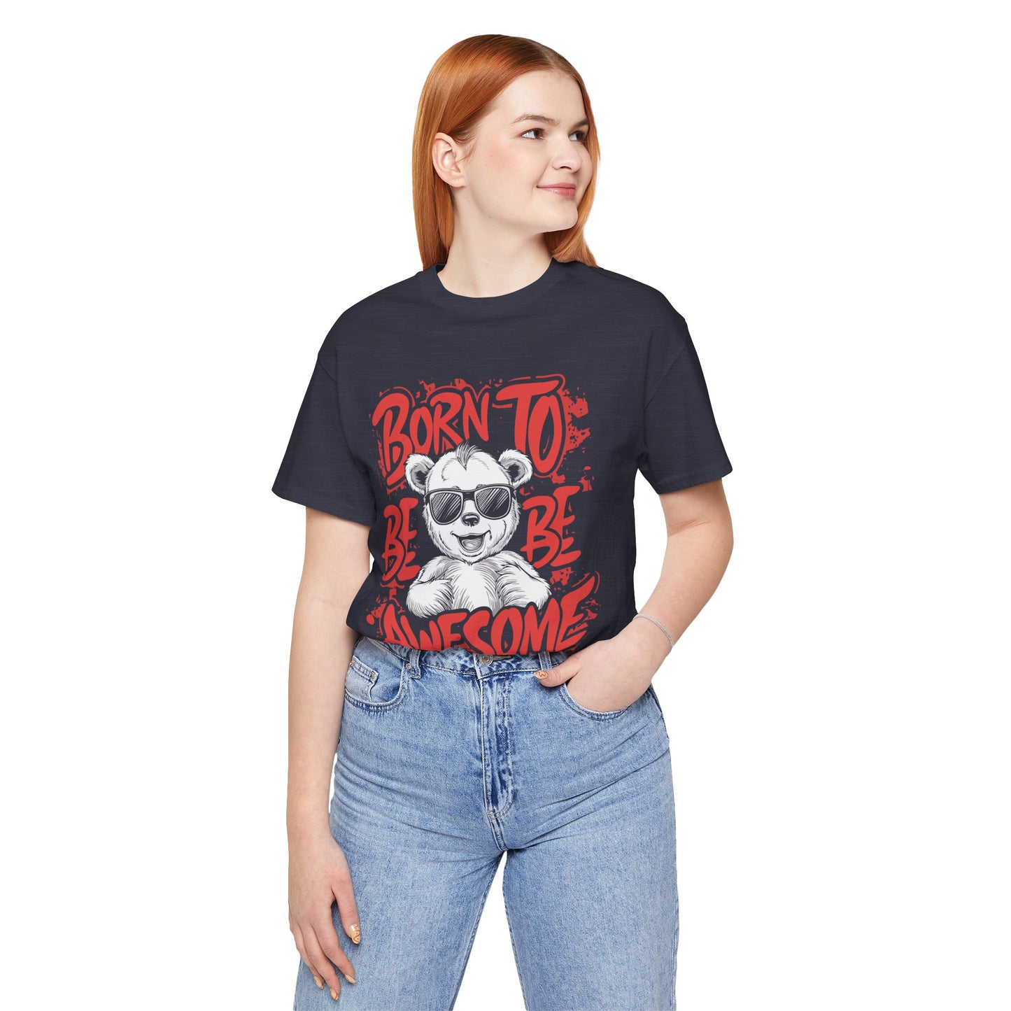 T-Shirt Fun Graphic Tees - Born to Be Awesome Unisex Shirt | For Teen & Adults | Affinite