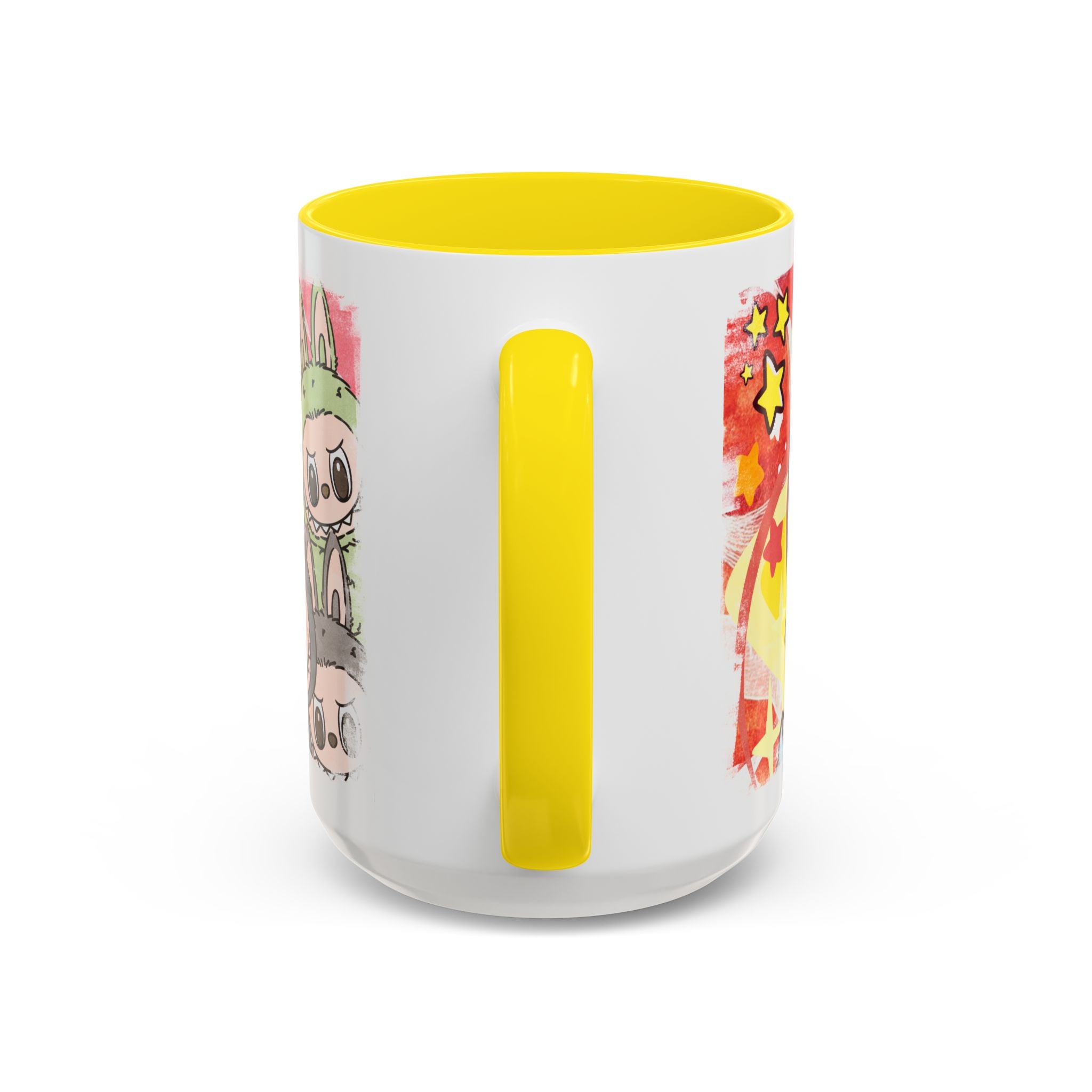 Lazy Yoga Labubu Cartoon Accent Coffee Mug - Fun and Playful Design for Coffee Lovers