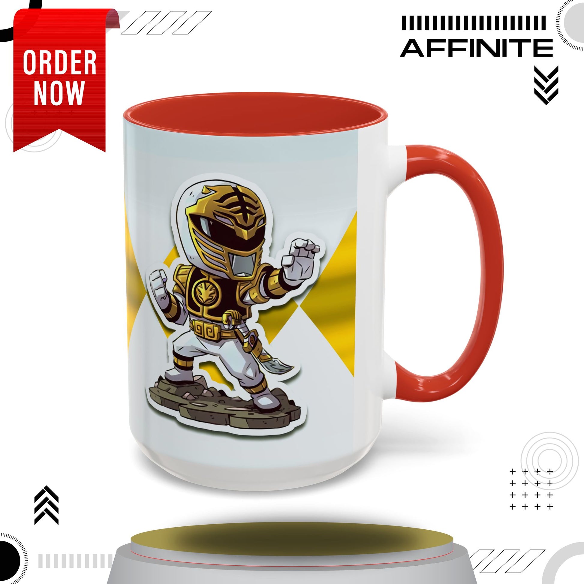 Mug White Ranger Mug – 11oz & 15oz Mighty Morphin Power Rangers Ceramic Cup 15oz Red